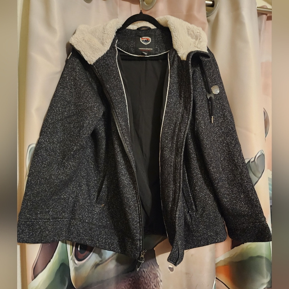 1 Madison Black and Cream Hooded Sweatshirt